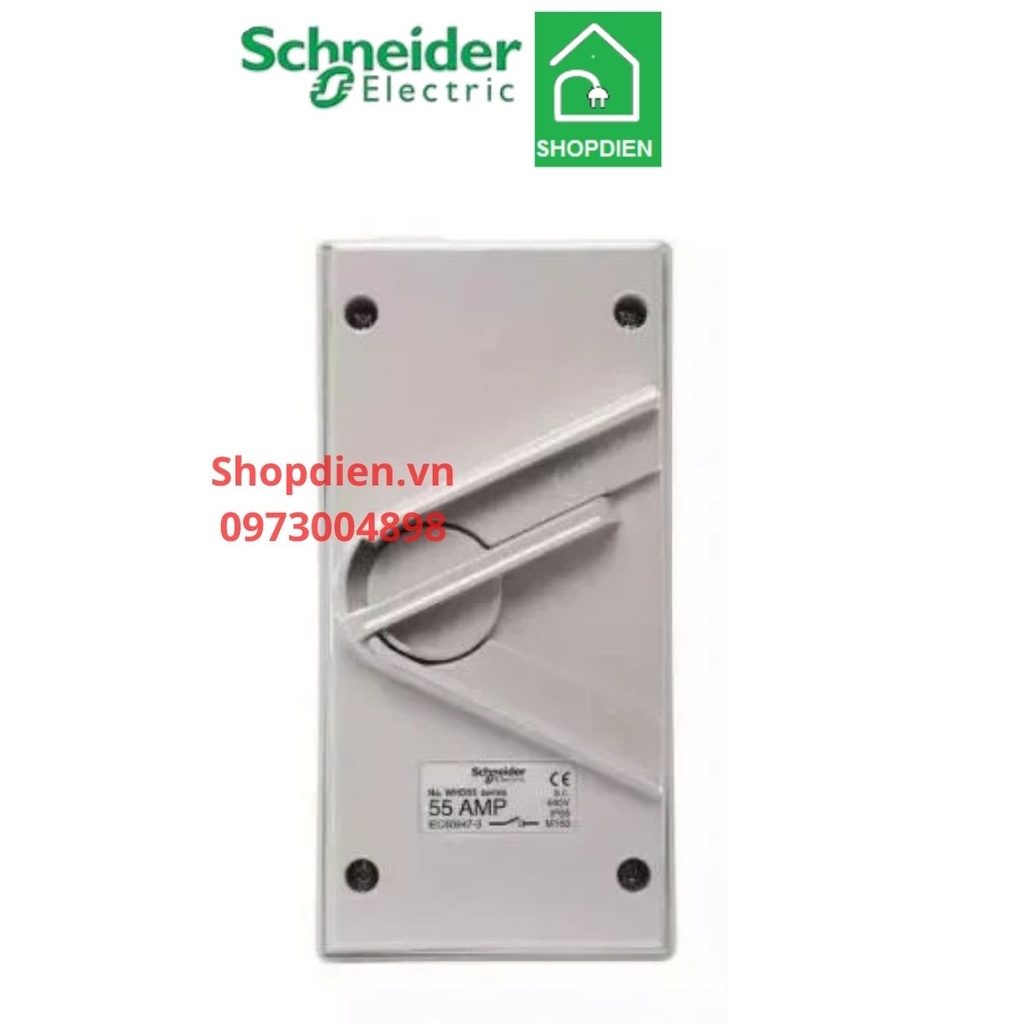 ISOLATOR Cầu dao ngắt điện chống thấm nước 1P 55A IP66 SCHNEIDE WHS55_GY_G19