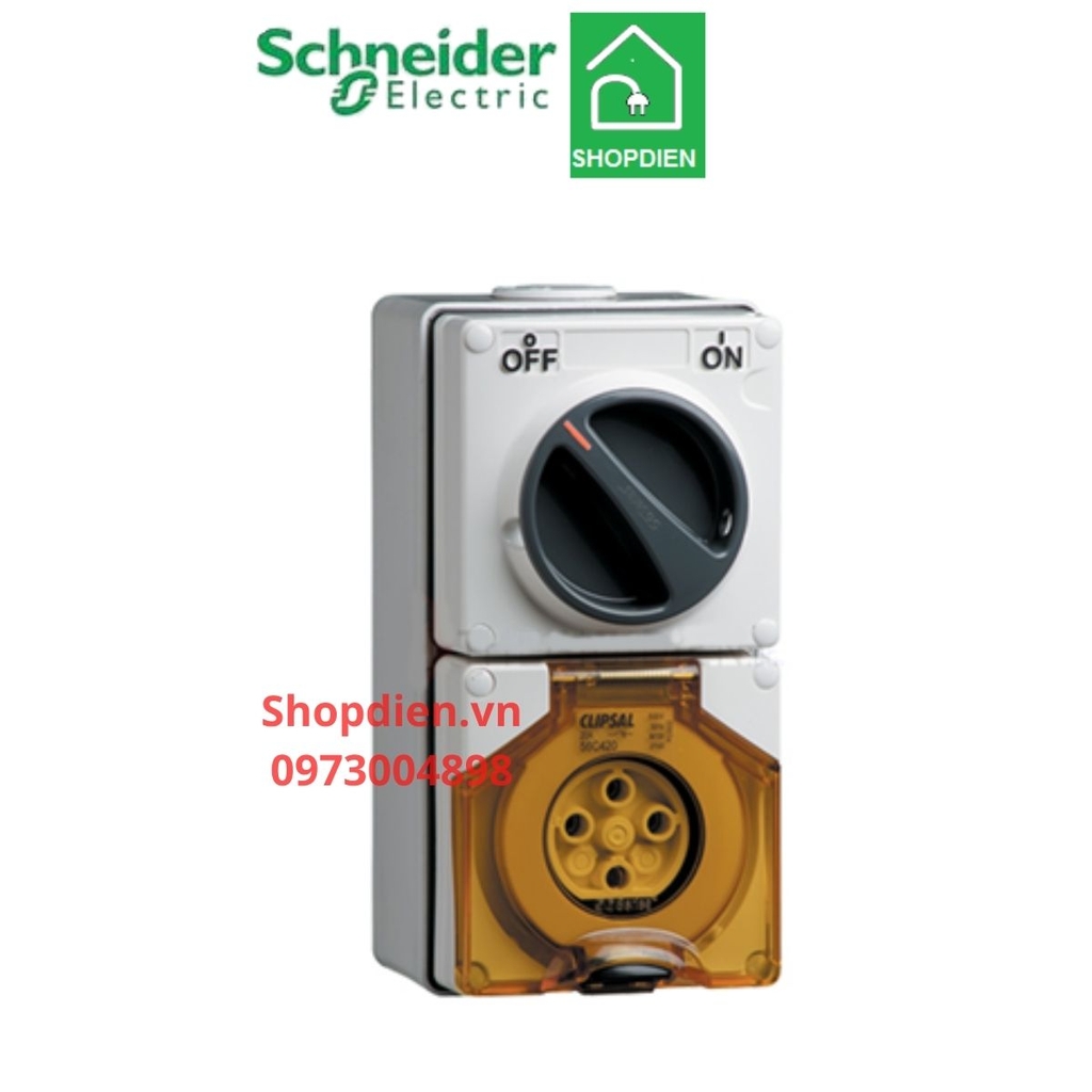 Ổ cắm có công tắc 4P 20A IP66 S56 Schneider S56C420GY