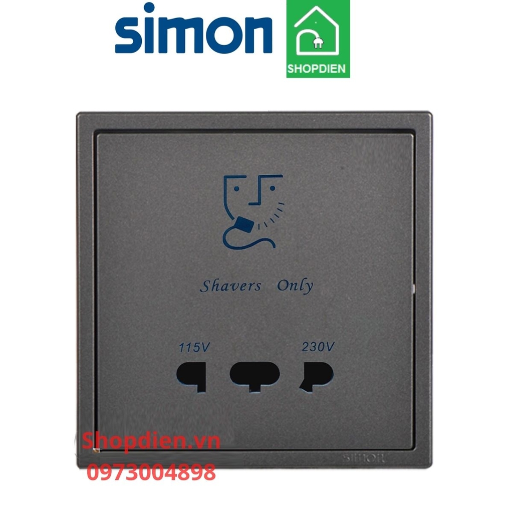 Ổ cắm dao cạo râu SIMON i7 màu ghi xám 70E651-61 Shaver Outlet