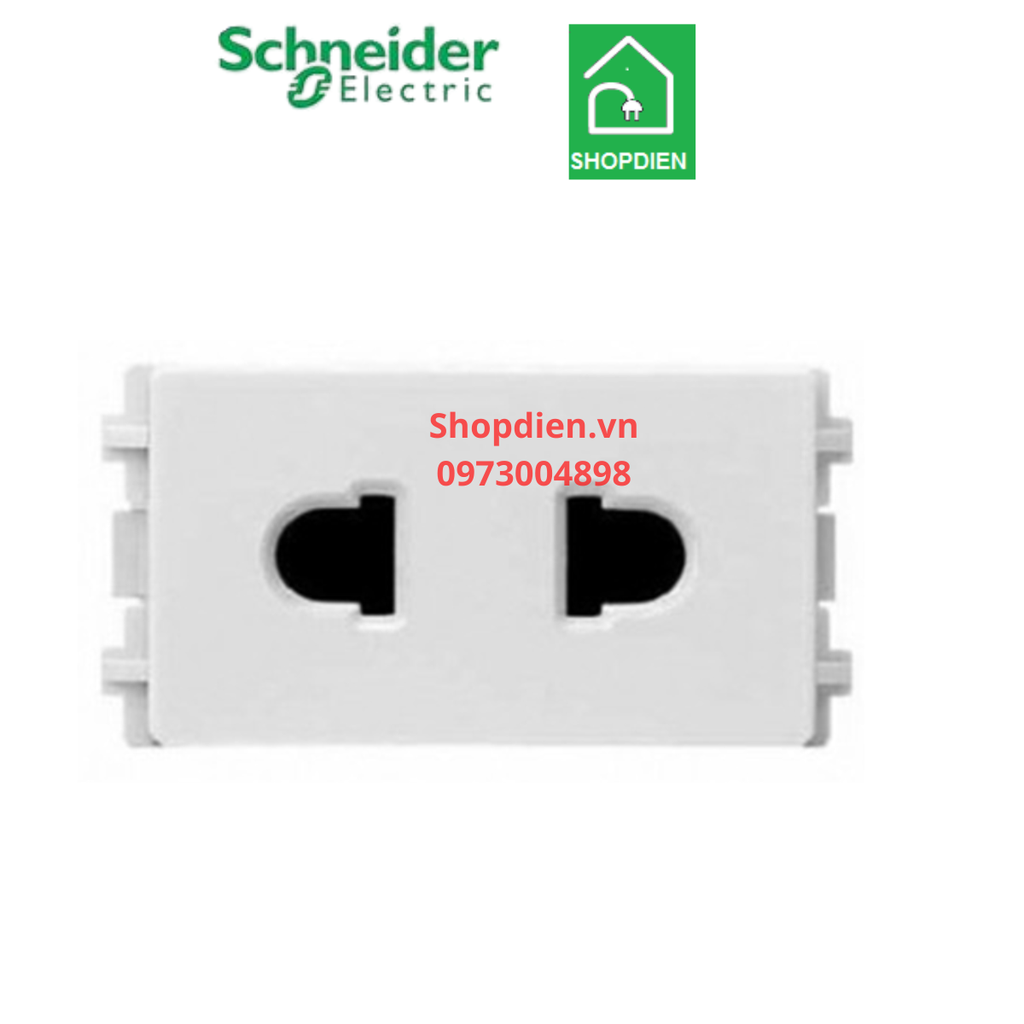 Ổ cắm đơn 2 chấu 10A Schneider ZENCELO A 84426sus_WE_G19 màu trắng