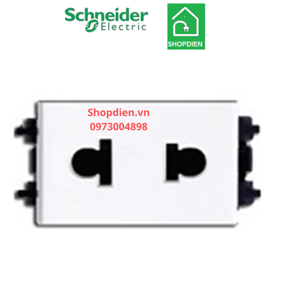 Ổ cắm đơn 2 chấu 10AX Schneider S-FLEXI F30426USM_WE_G19