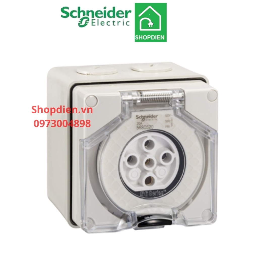 Ổ cắm 5 chấu lắp nối 5P 32A IP66 S56 SCHNEIDER S56SO532GY