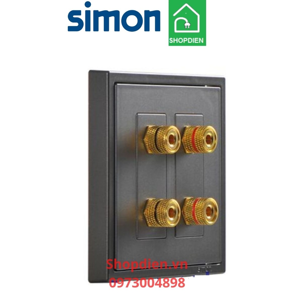 Ổ cắm loa đôi SIMON i7 màu ghi xám 705402-61