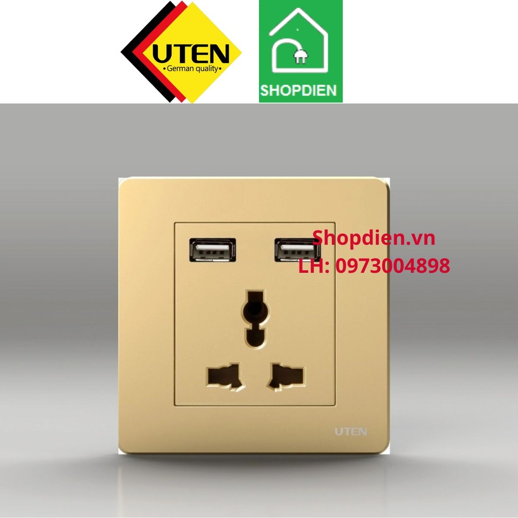 Ổ cắm + ổ sạc usb Usb charging & universal power socket Q7 UTEN Q7GZ13/2NU