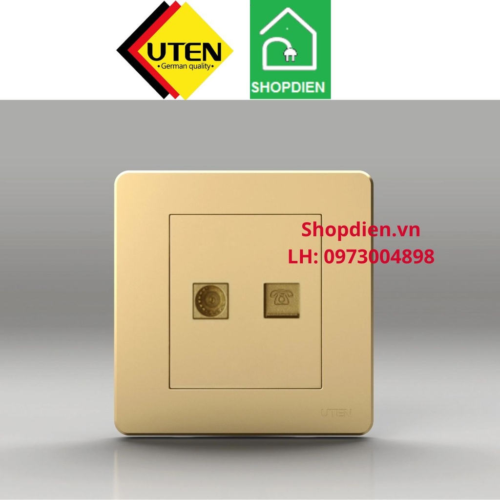 Ổ cắm Tivi + điện thoại TV TEL socket Q7 UTEN Q7-TVTEL