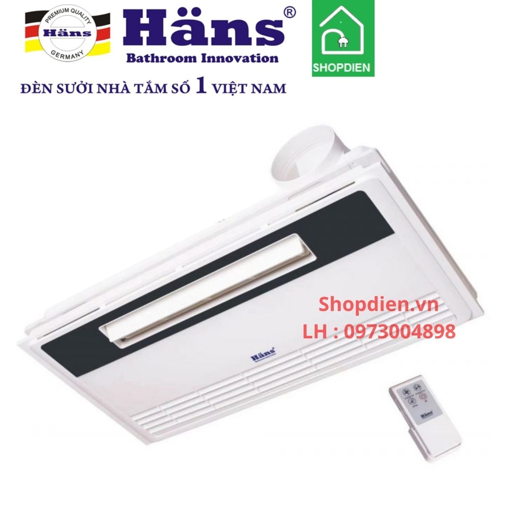 Quạt thổi mát âm trần điều khiển từ xa 2 động cơ HANS H20R