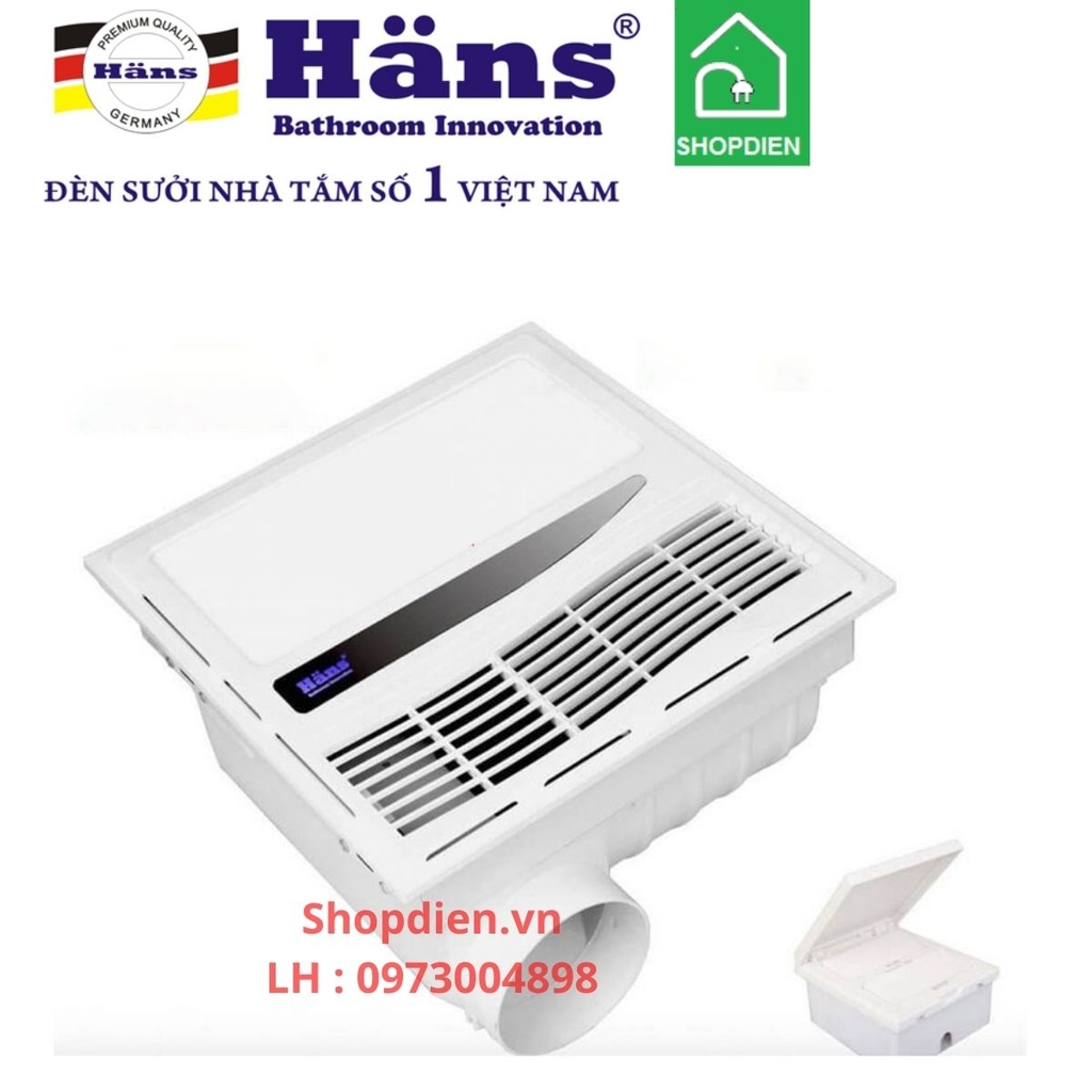 Quạt thổi sưởi nóng thông gió âm trần có điều khiển công tắc HANS HAS