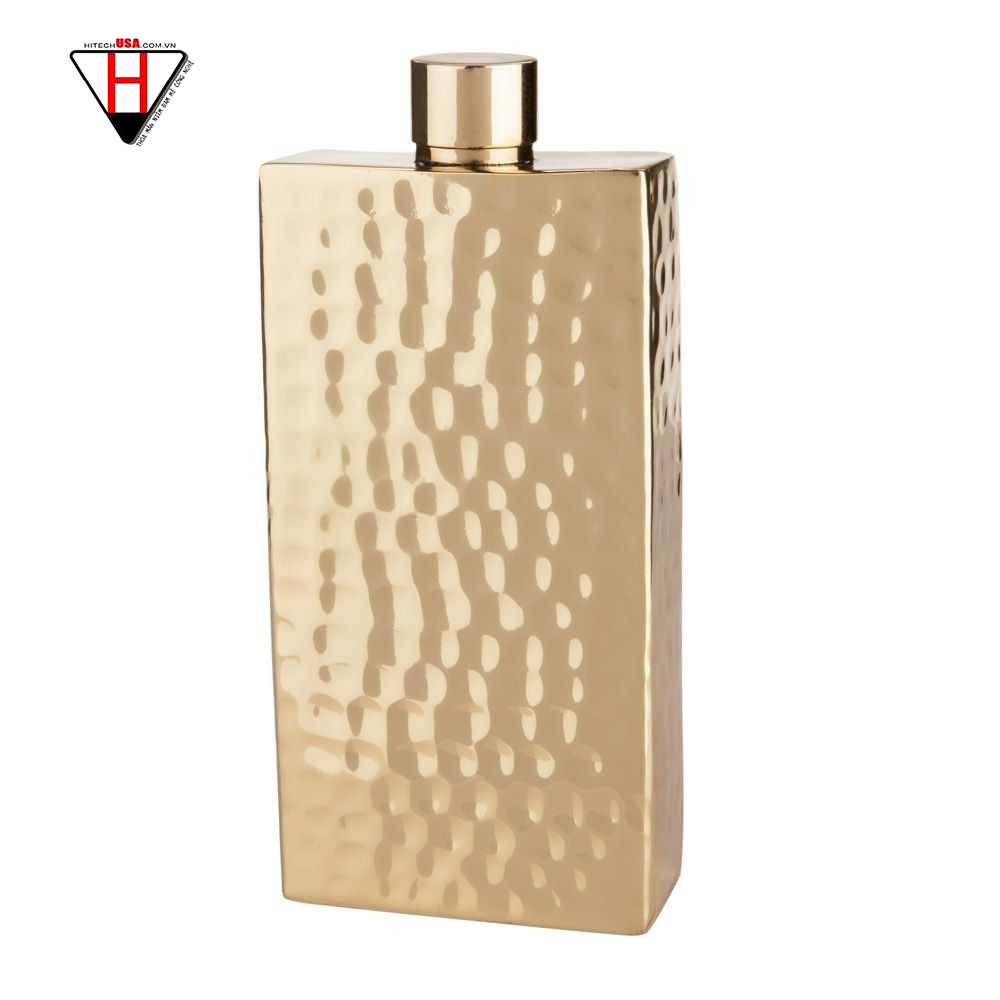 Bình đựng rượu Viski Belmont Hammered Brass Flask