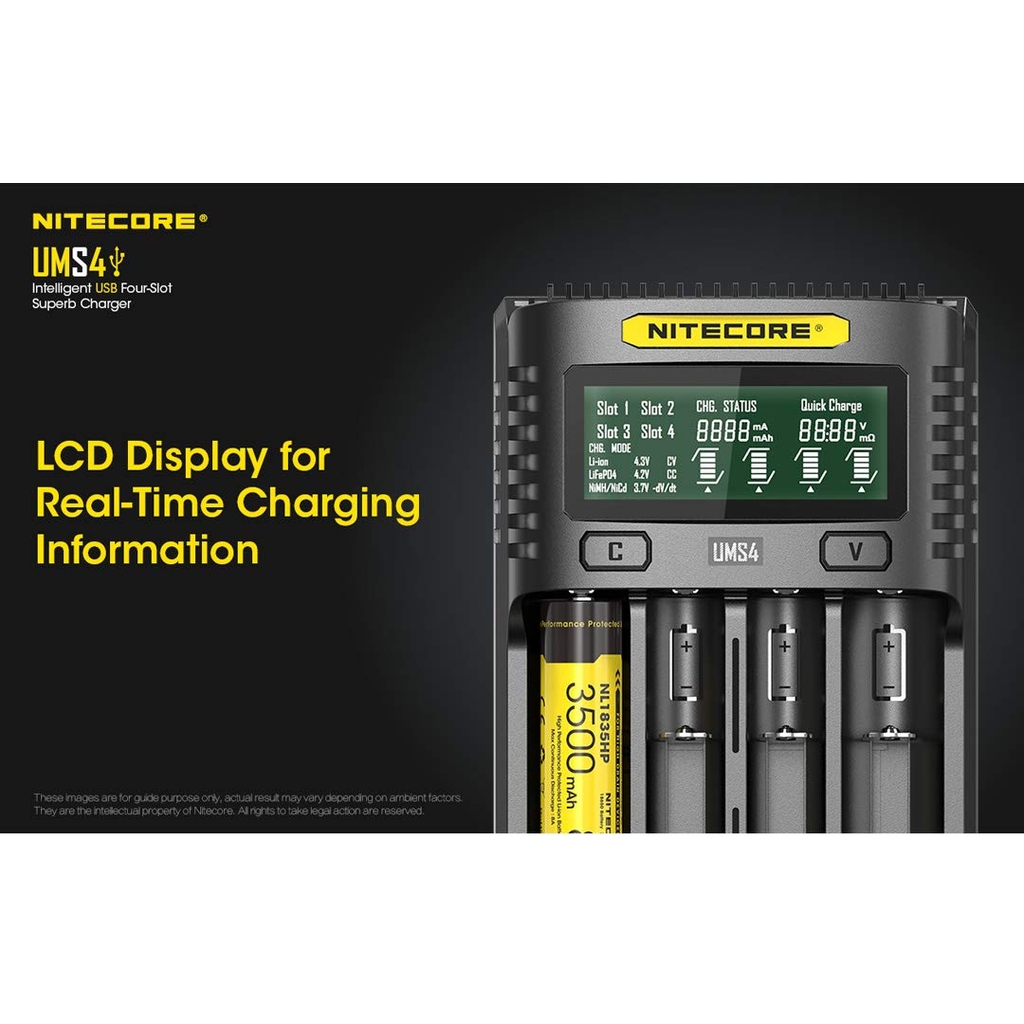 NITECORE UMS4 Intelligent USB Four Slot Quick Battery Charger