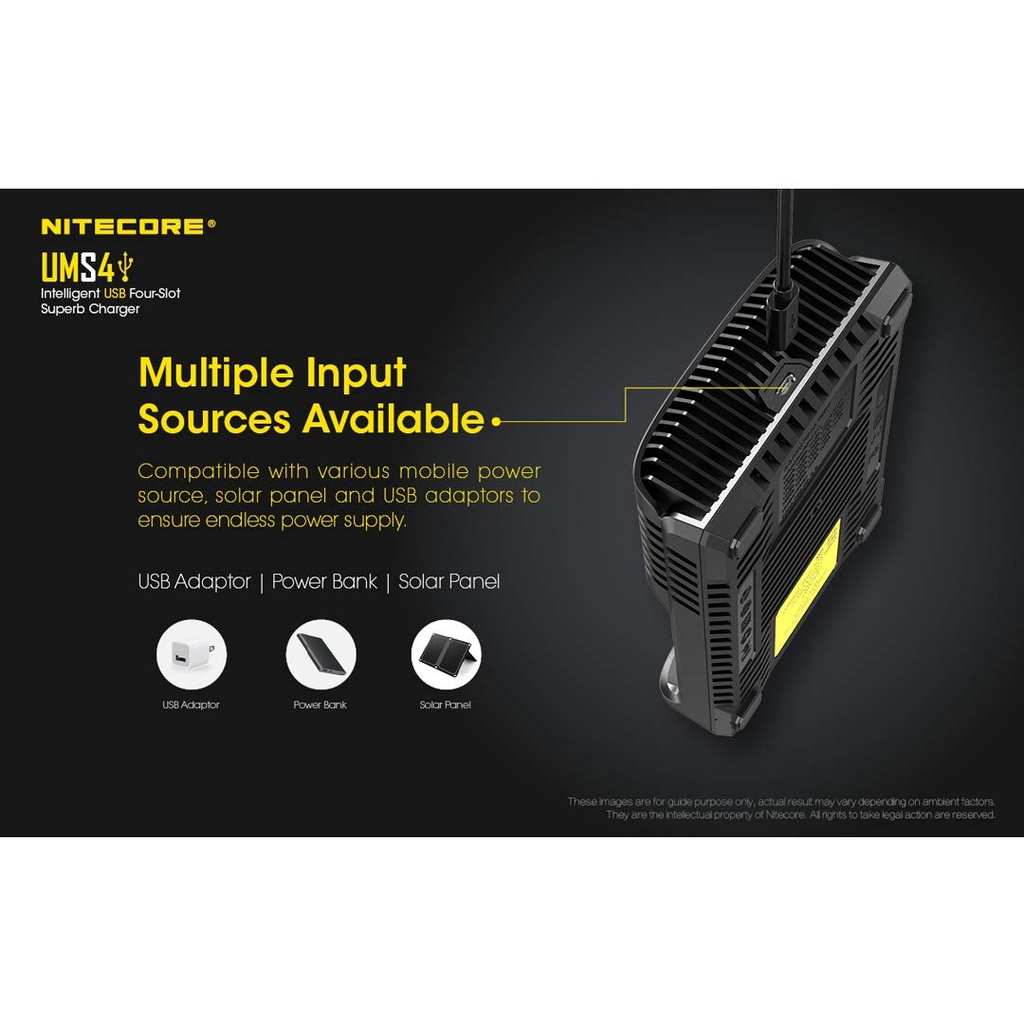 NITECORE UMS4 Intelligent USB Four Slot Quick Battery Charger