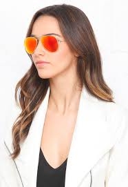 Mắt kính Ray-Ban AVIATOR LUXOTTICA ORANGE MIRROR GOLD FRAME RB3025//112-69 MADE IN ITALY