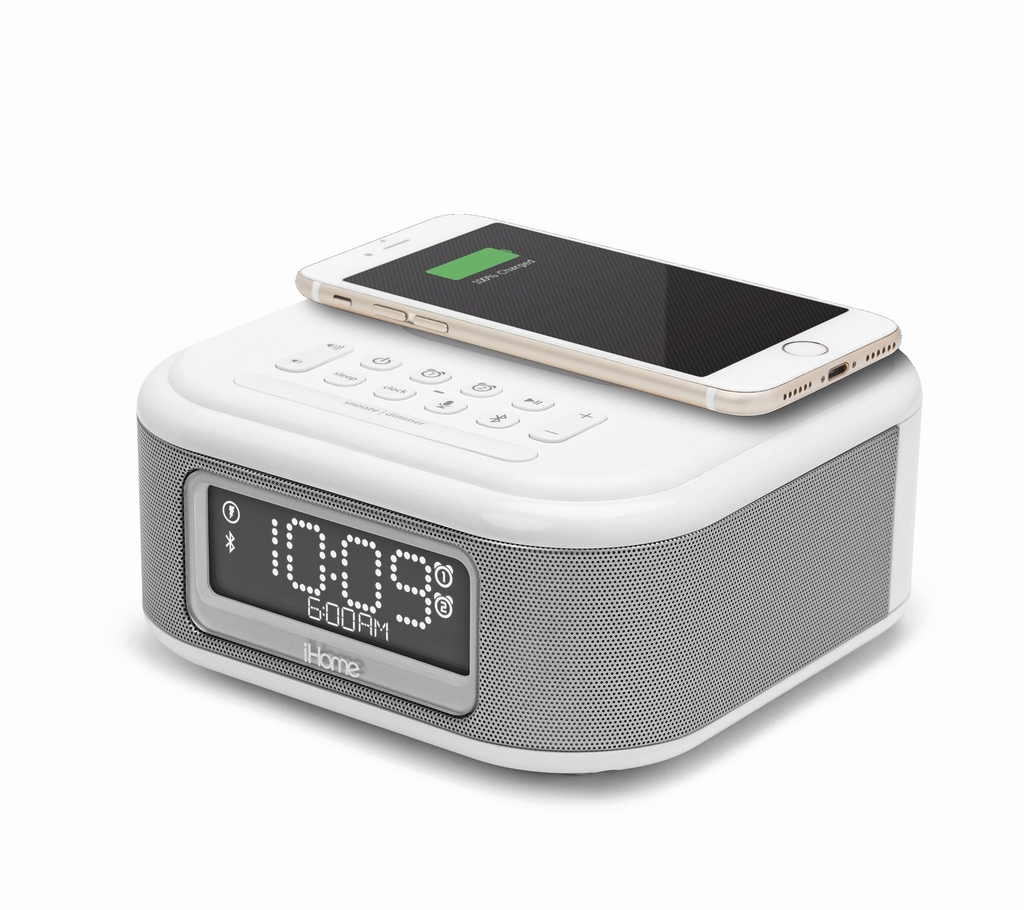 Loa bluetooth kiêm dock sạc không dây Chuẩn Qi, đồng hồ báo thức... iHome iBTW23