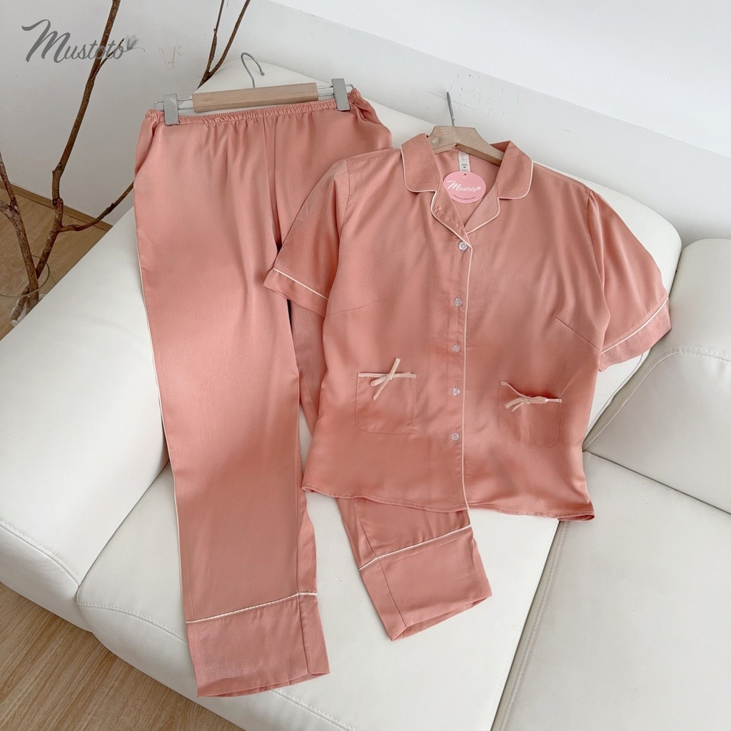 MB18 | Bộ Đồ Mặc Nhà Pijama Lụa Dài Mustoto