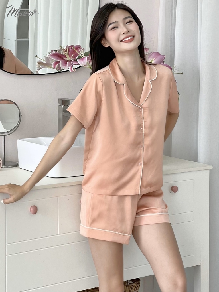 MB22 | Bộ Đồ Mặc Nhà Lụa Trơn Pijama