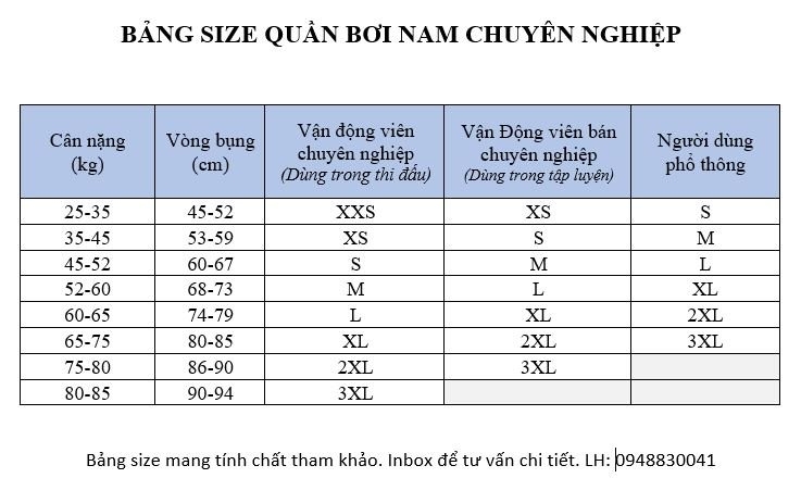 Quần bơi chuyên nghiệp nam dáng lửng 9205