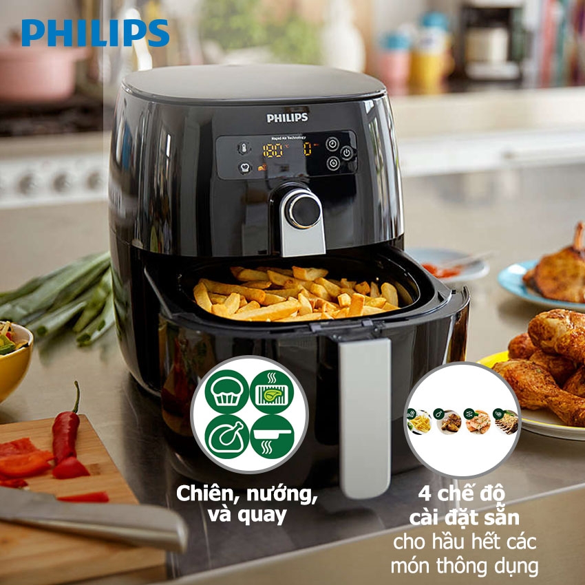 Nồi chiên không dầu Philips HD9643/11 3.2L điện tử