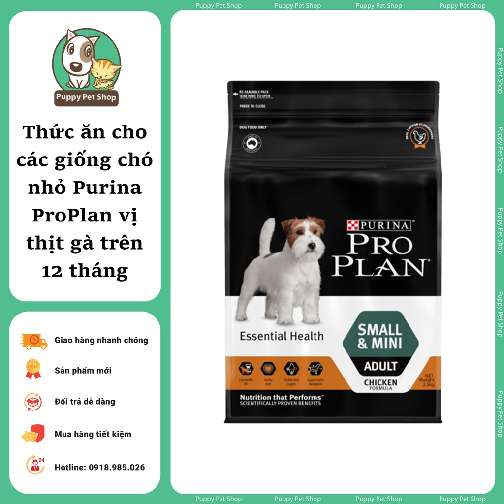 HẠT CAO CẤP PURINA PROLAN dành cho các giống chó nhỏ vị THỊT GÀ trưởng thành -Bao 2,5kg - NHẬP KHẨU ÚC Puppy Pet Shop HẠT CAO CẤP PURINA PROLAN dành cho các giống chó nhỏ vị THỊT GÀ trưởng thành -Bao 2,5kg - NHẬP KHẨU ÚC Puppy Pet Shop