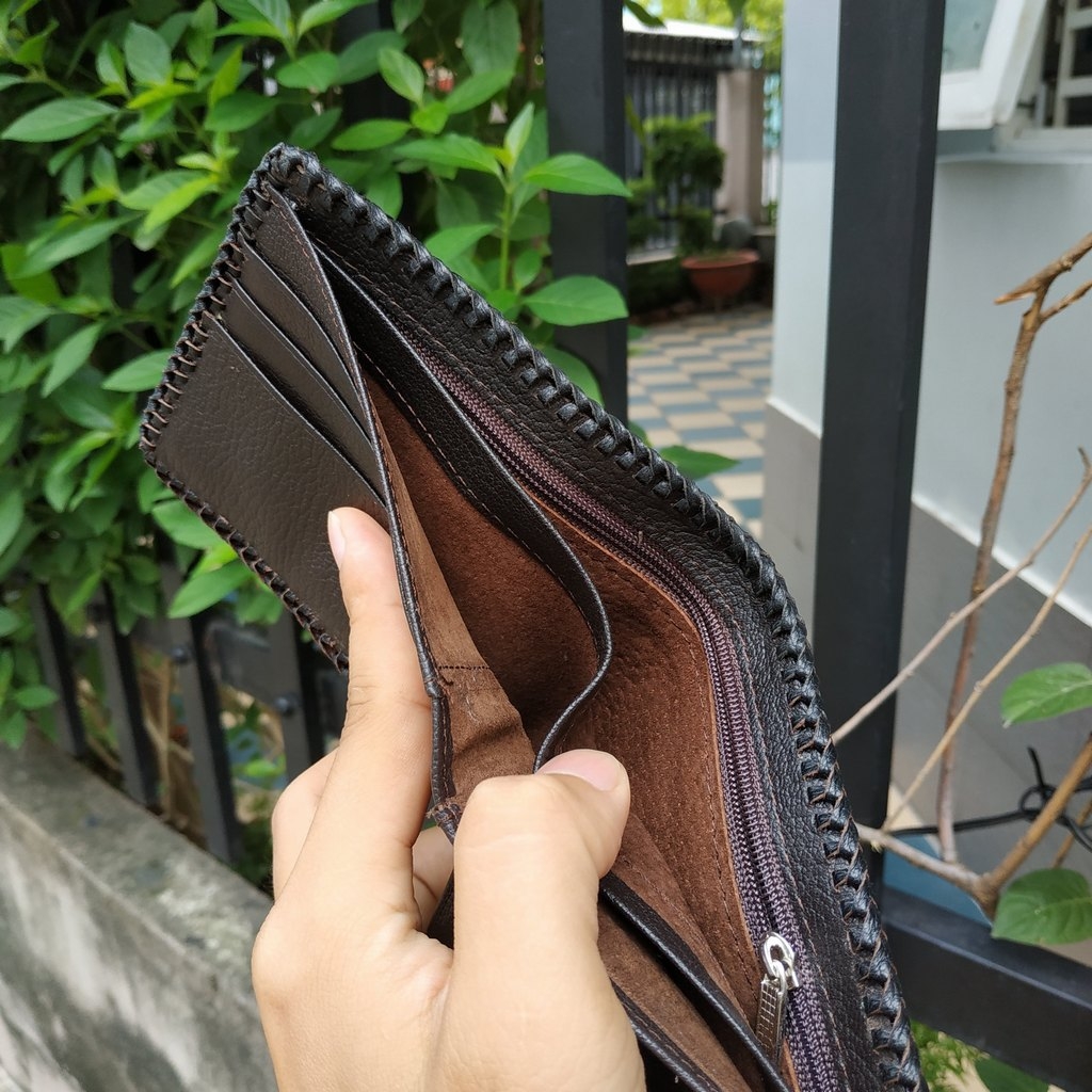 Ví Bàn Tay Cá Sấu Đan Viền Siêu Bền VS1V03N