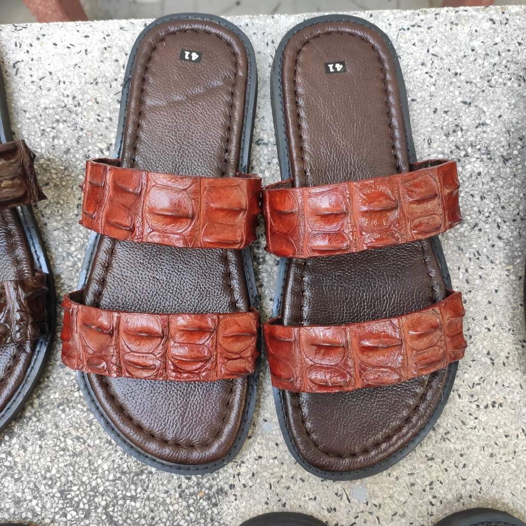 Dép 2 quai ngang GAI LƯNG CÁ SẤU SANG CHẢNH!