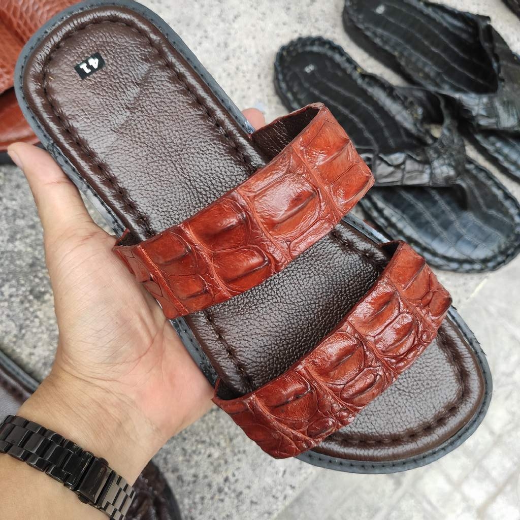 Dép 2 quai ngang GAI LƯNG CÁ SẤU SANG CHẢNH!