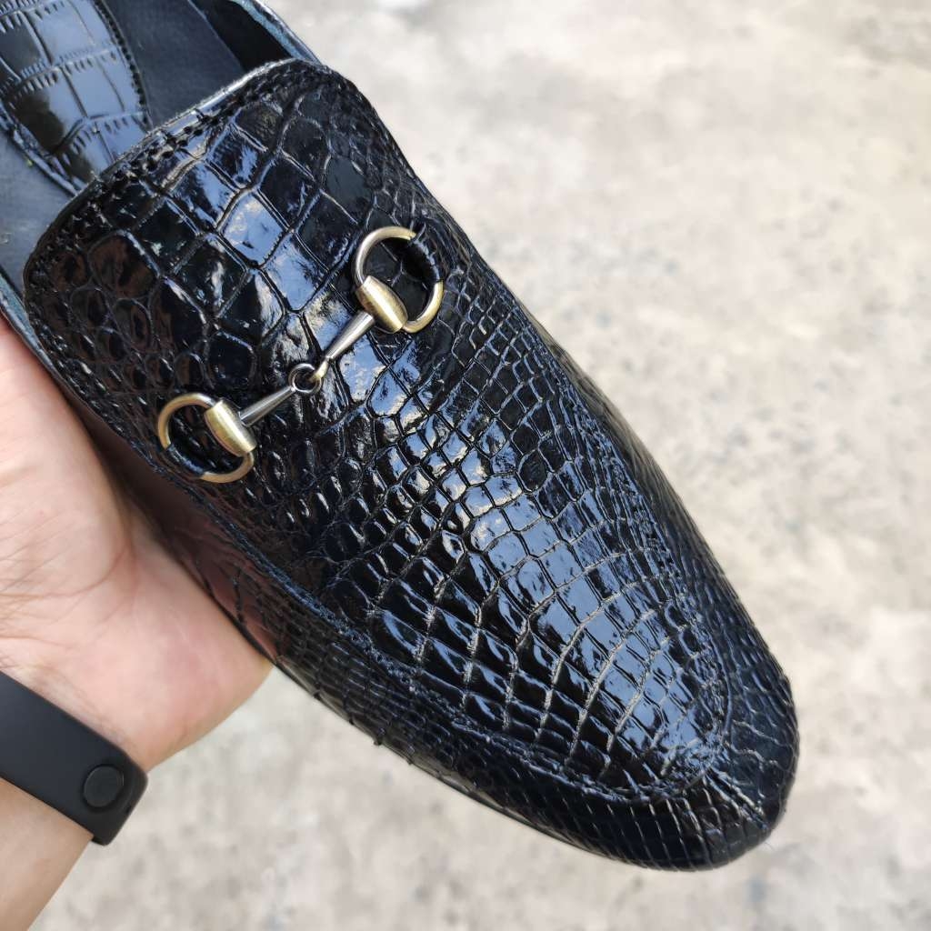 Giày sục Da cá sấu đẹp đẳng cấp. Da bắp có vân đẹp linh hoạt!