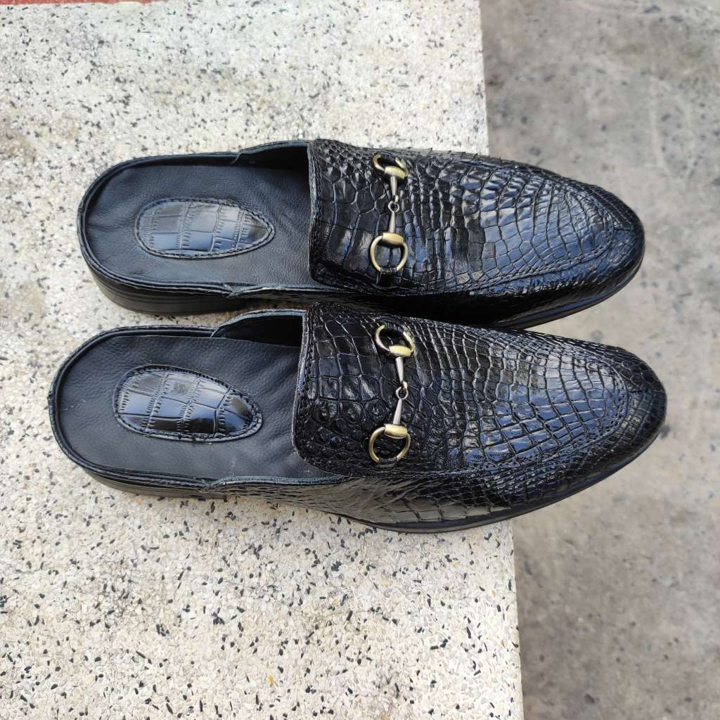 Giày sục Da cá sấu đẹp đẳng cấp. Da bắp có vân đẹp linh hoạt!