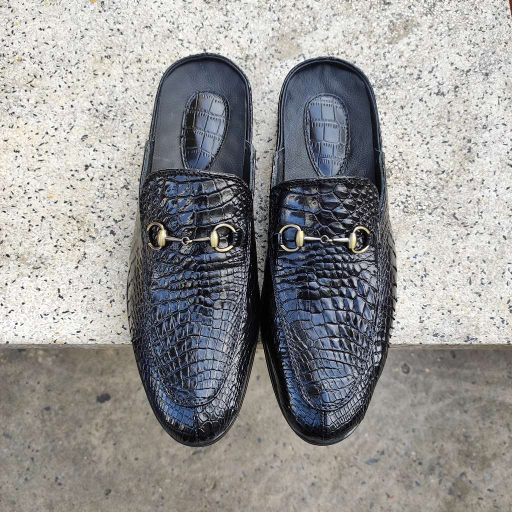 Giày sục Da cá sấu đẹp đẳng cấp. Da bắp có vân đẹp linh hoạt!
