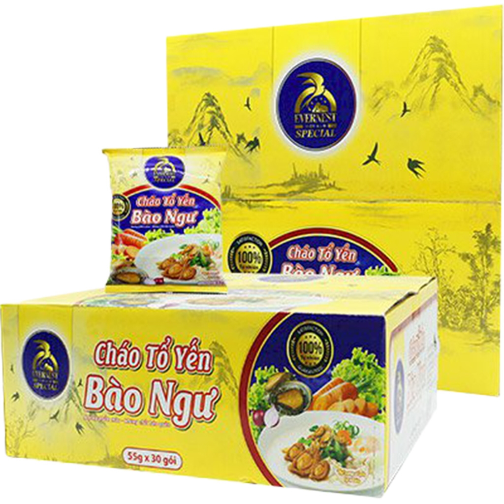 Cháo Tổ Yến Bào Ngư Rong Biển EVERNEST SPECIAL (thùng 30 gói)