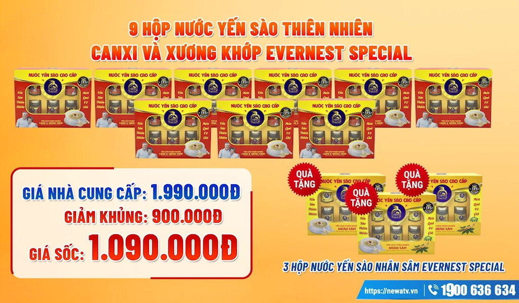 Combo 9 hộp yến Evernest Special đường phèn