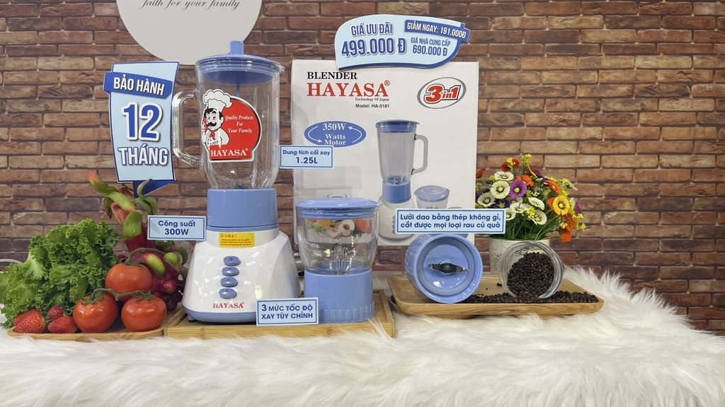 MÁY XAY SINH TỐ HAYASA ( 3 IN 1 ) HA - 0181