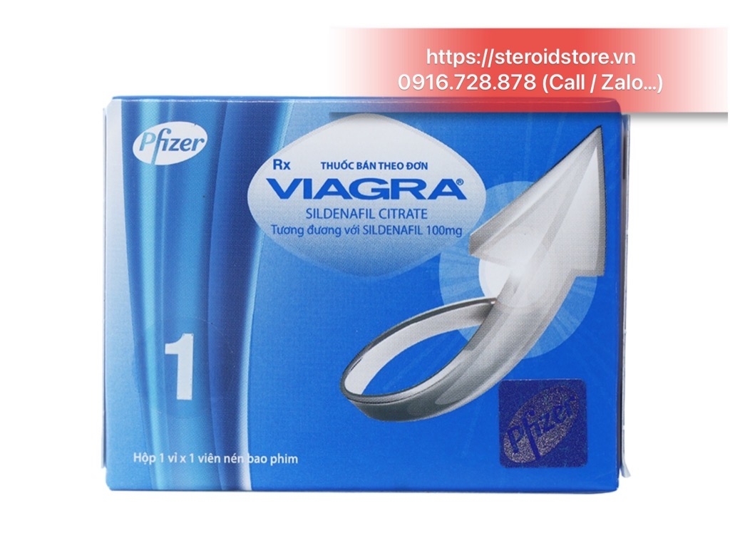 Viagra 100mg - Hãng Pfizer Điều Trị Rối Loạn Cương Dương - Hộp 1 Viên
