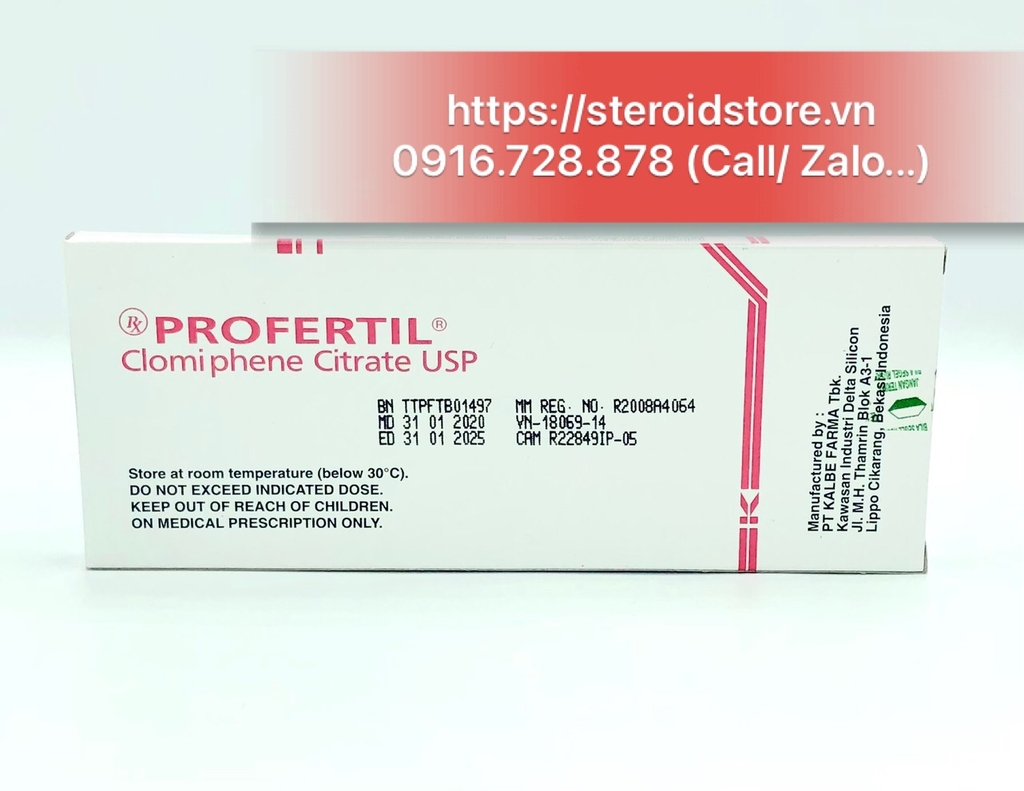 Clomid - Clomiphene citrate 50mg - Hãng KALBE - Hộp 10 viên