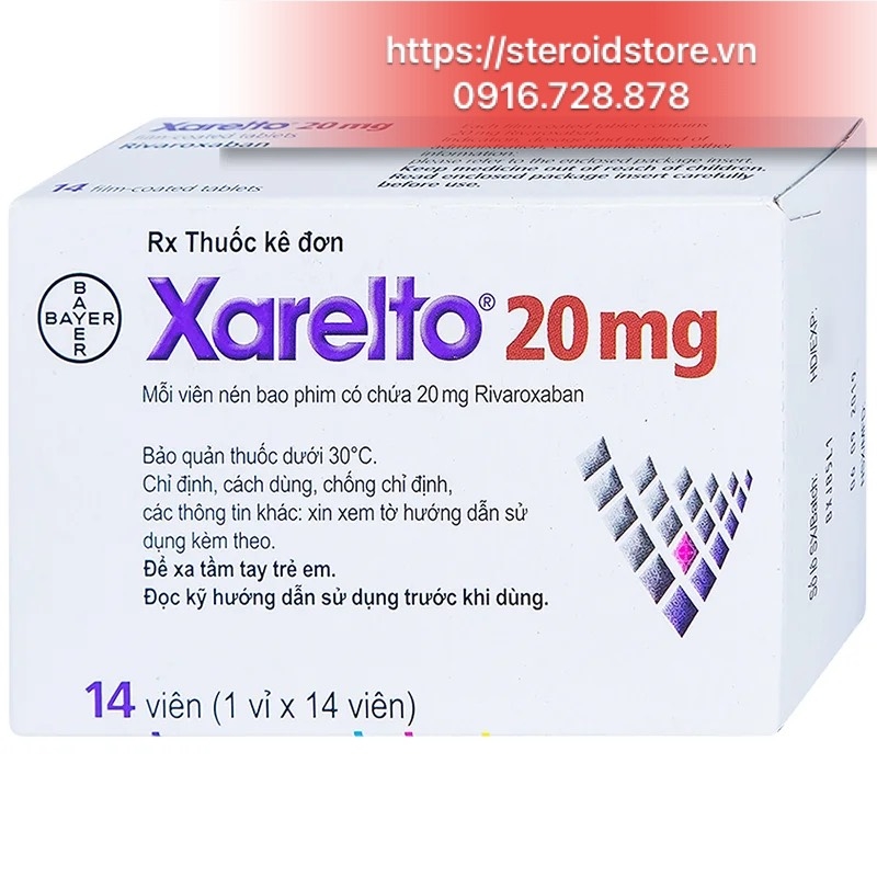 Xarelto 20mg (Rivaroxaban 20mg)- Hãng Bayer - Hộp 1 Vỉ x 14 Viên