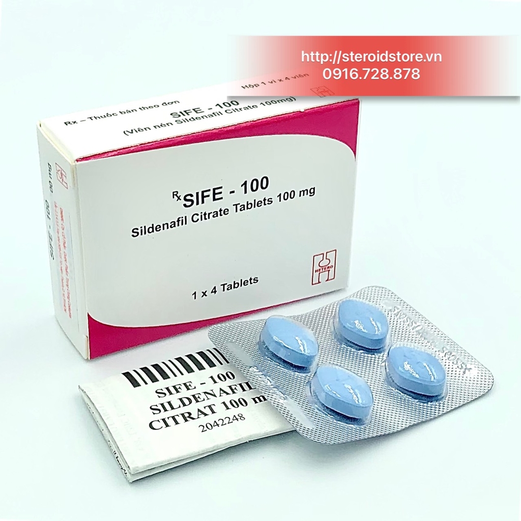 Thuốc cường dương SIFE 100 ( Sildenafil Citrate 100mg) - Hộp 4 Viên