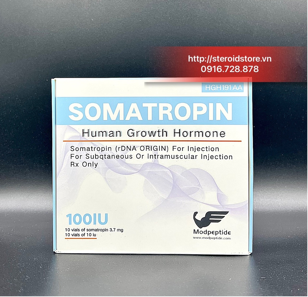 HGH SOMATROPIN - Hãng Modpeptide - Hộp 10 lọ x 10IU - Tặng kèm nước cất pha tiêm