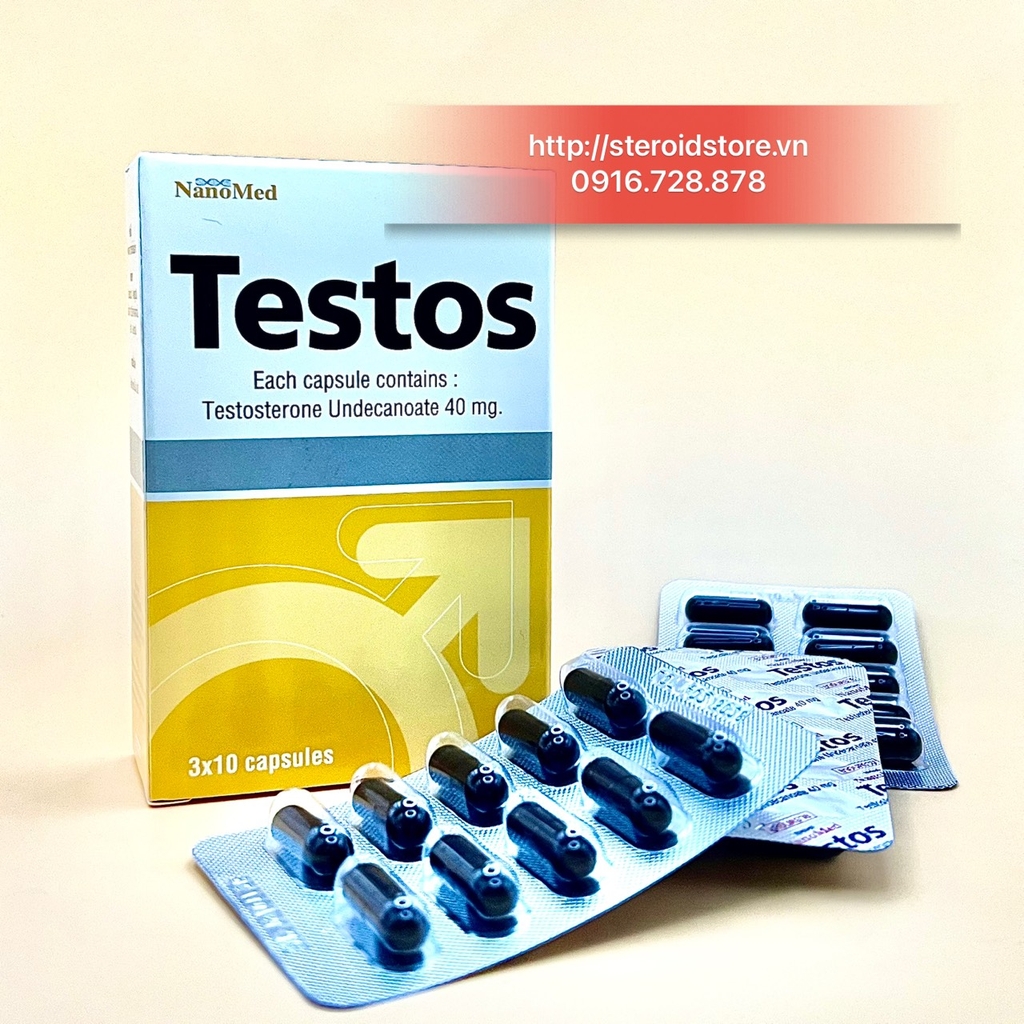 TESTOS 40 - Testosterone Undecanoate 40mg - Hãng NanoMed - Hộp 30 Viên