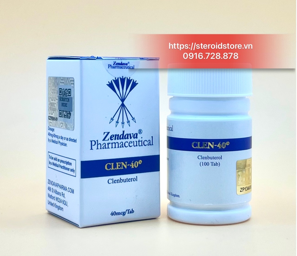 CLEN 40 (Clenbuterol 40mcg) - Hãng ZENDAVA - Hộp 100 Viên