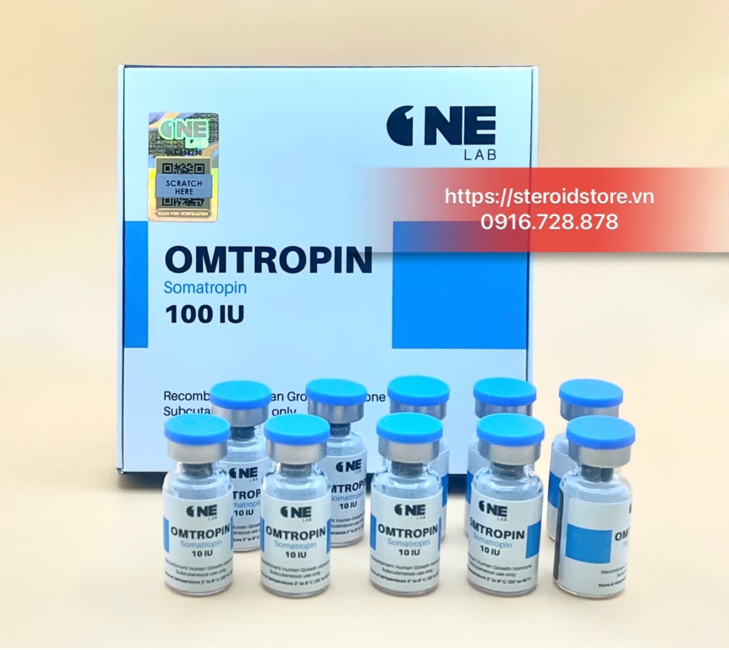 HGH OMTROPIN (Somatropin) 100IU - Hãng ONE LAB - Hộp 10 lọ x 10IU