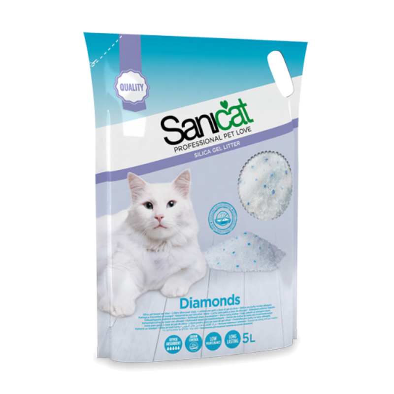 Cát mèo SANICAT - Silica Gel Litter - Diamond - 5L