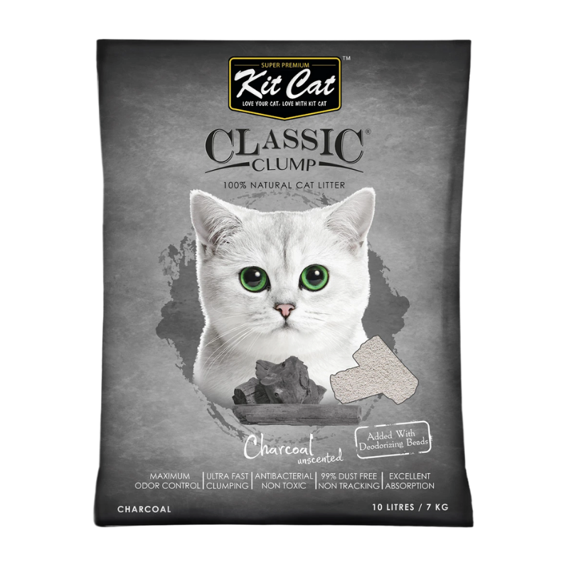 Cát mèo KITCAT - Classic Clump - Charcoal (than tre) - 10L