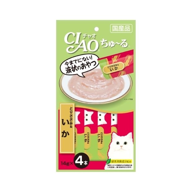 Snack mèo Ciao Churu Chicken Fillet & Squid (4 thanh) SC-79