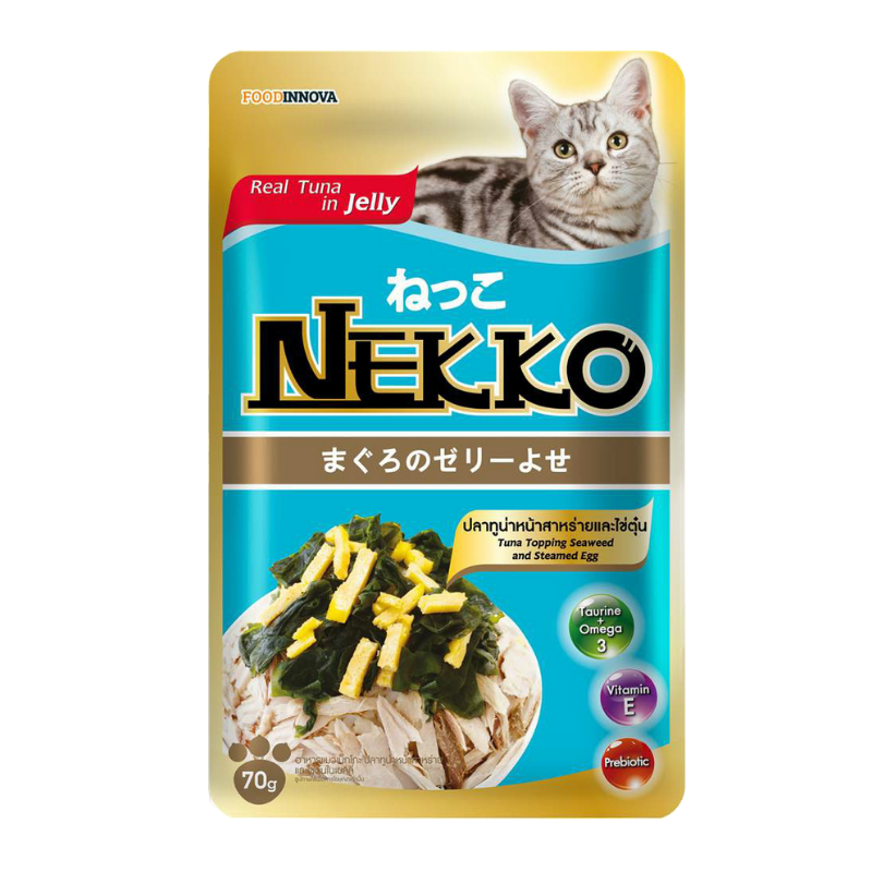 Pate mèo Nekko - Tuna topping Steamed Egg Seaweed in Jelly - 70g