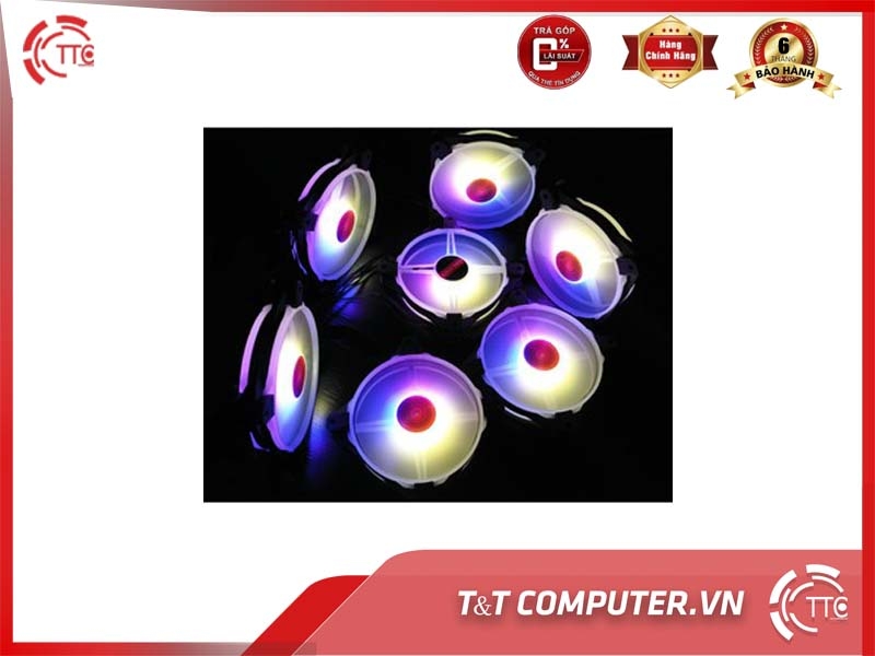 Bộ 6 Quạt Tản Nhiệt, Fan Case Coolmoon V5 - Kèm Bộ Hub Sync Main, Đổi Màu Theo Nhạc