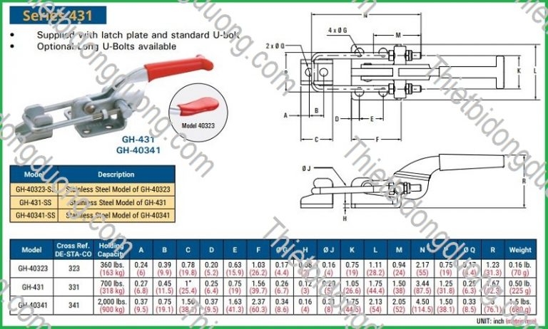 Cam kẹp inox GH40341SS