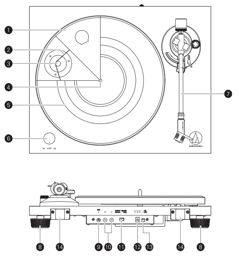 Mâm đĩa than Audio Technica AT-LPW40WN