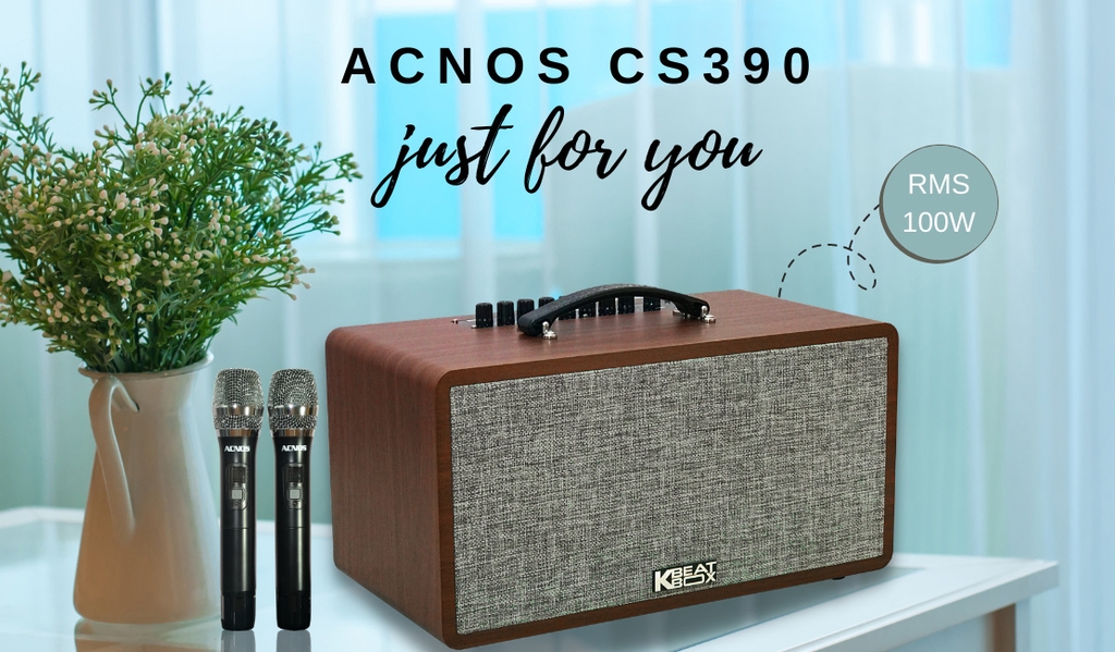 Loa di động karaoke Acnos CS390, pin 5-7h, 100W