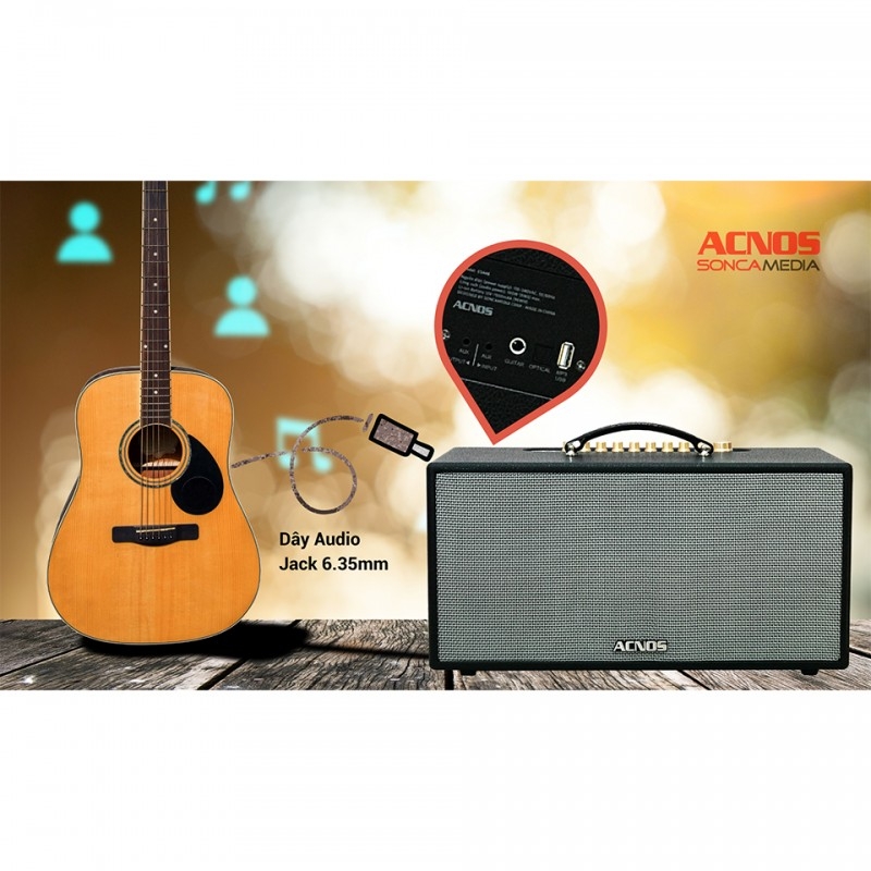 Loa di động karaoke Acnos CS446, pin 4-6h, 100W