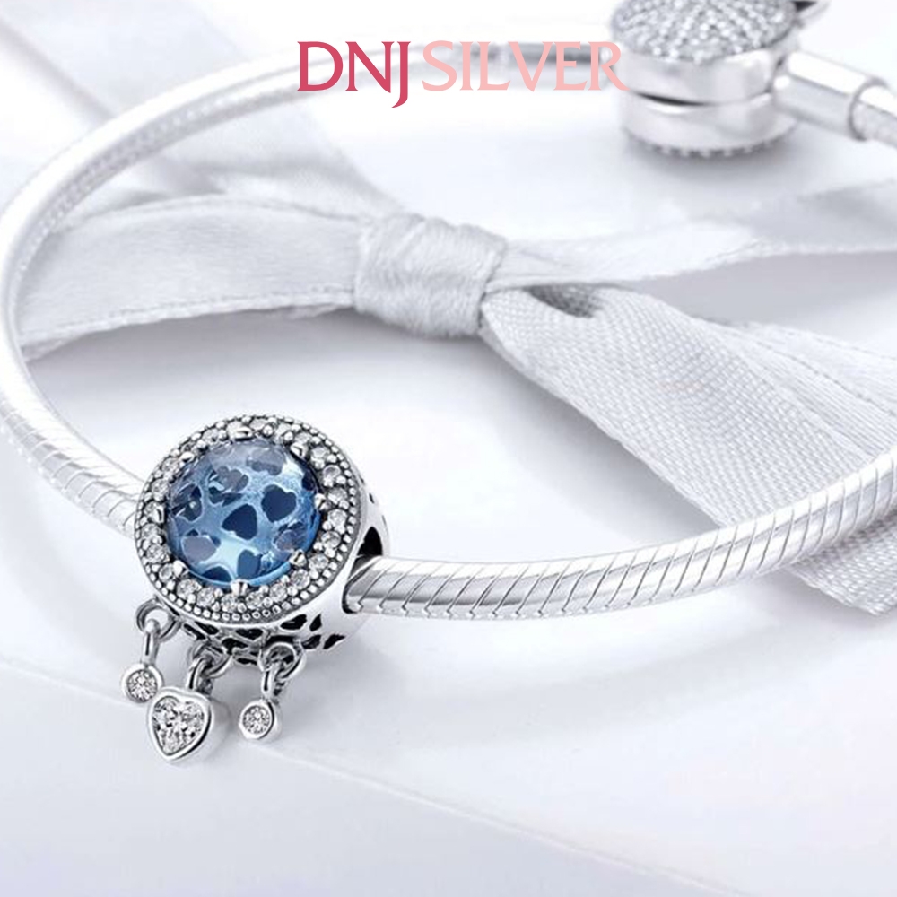 [Chính hãng] Charm bạc 925 cao cấp - Charm Blue Brilliant Heart thích hợp để mix vòng tay charm bạc cao cấp - DN716