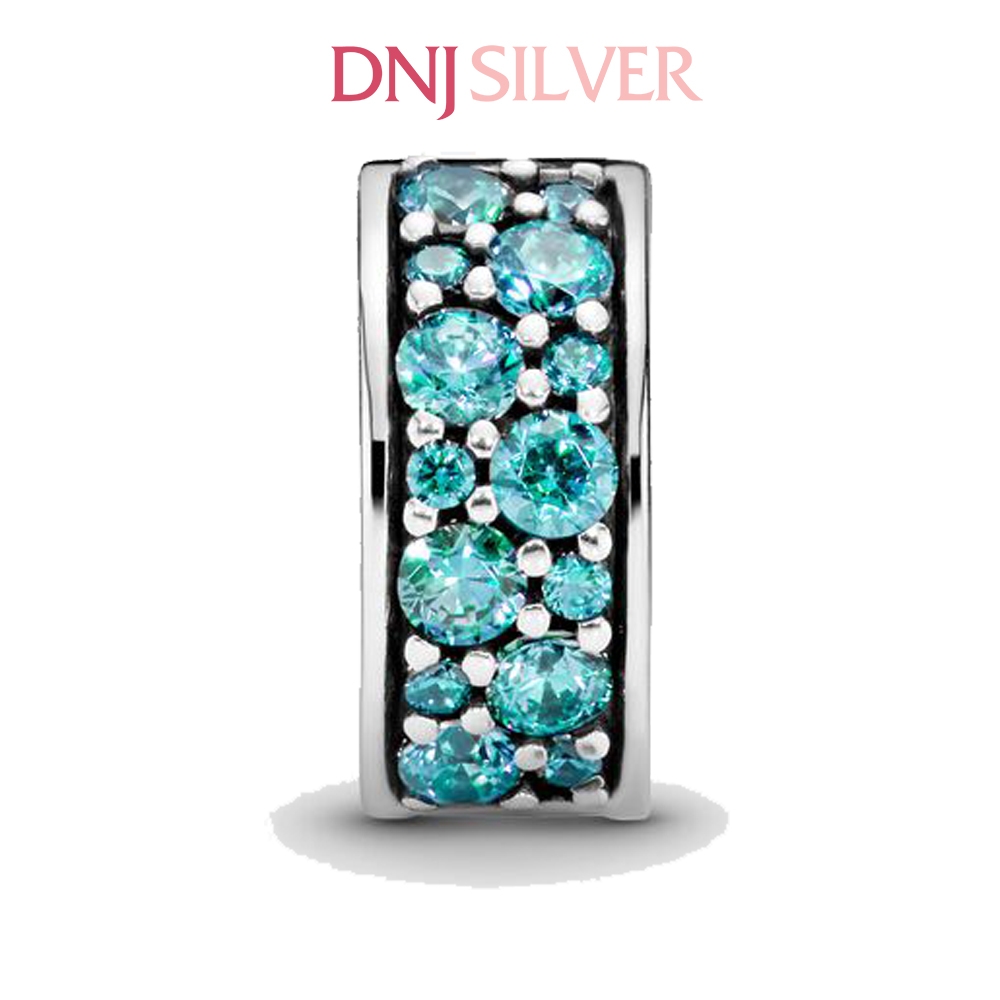 [Chính hãng] Charm bạc 925 cao cấp - Charm Teal Pavé Clip thích hợp để mix vòng tay charm bạc cao cấp - DN621