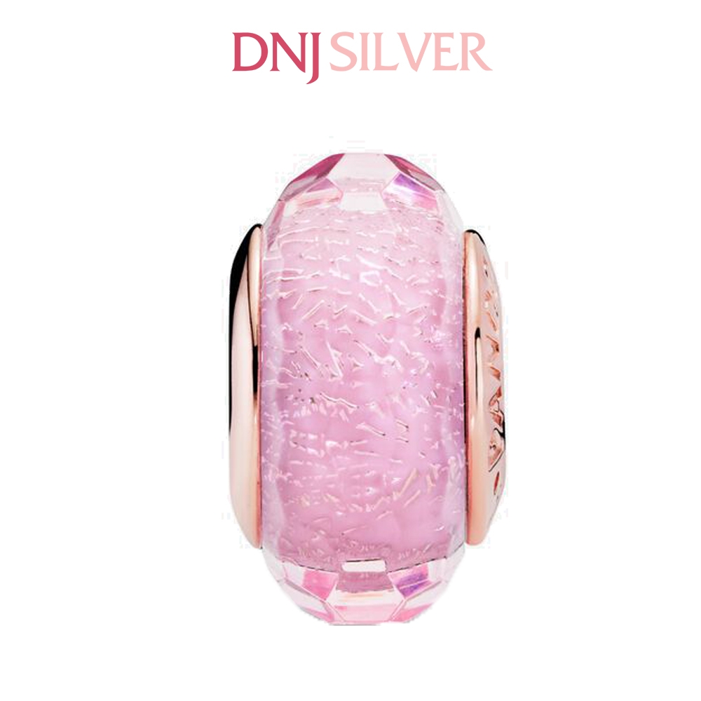 [Chính hãng] Charm bạc 925 cao cấp - Charm  Rose Pink Shimmering Murano Glass thích hợp để mix vòng tay charm bạc cao cấp - DN704